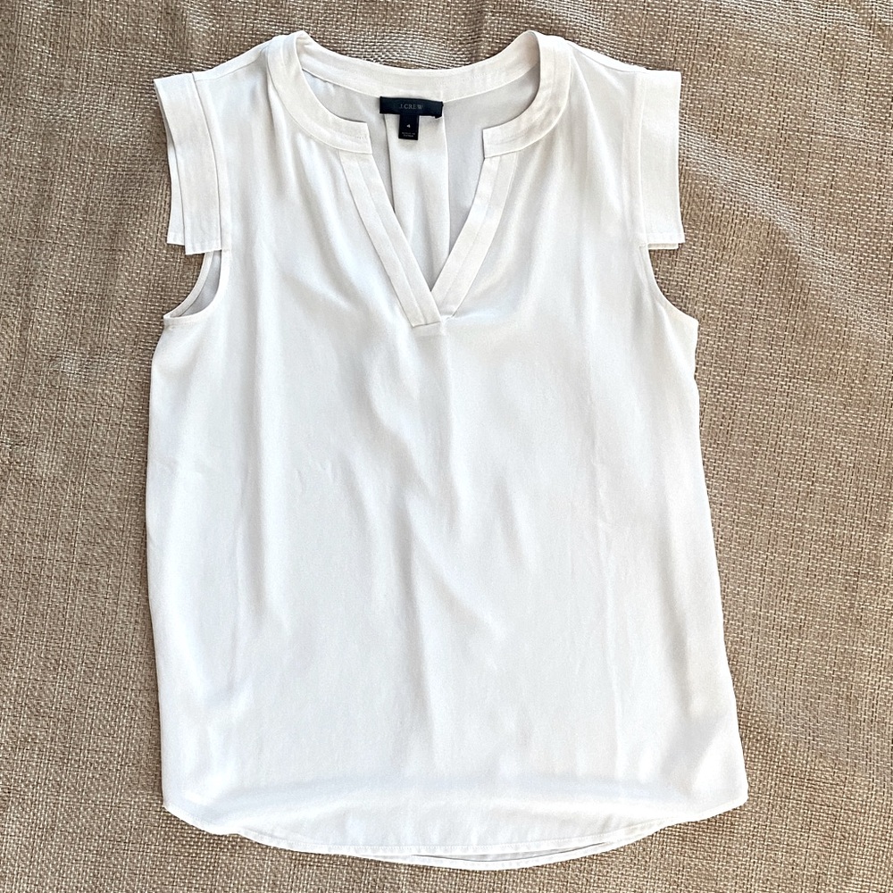 J. Crew Women's Cream Sleeveless Blouse